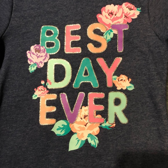 ❗️SOLD❗️Garanimals • Floral “Best Day Ever” Navy Blue Sweater - Picture 4 of 8